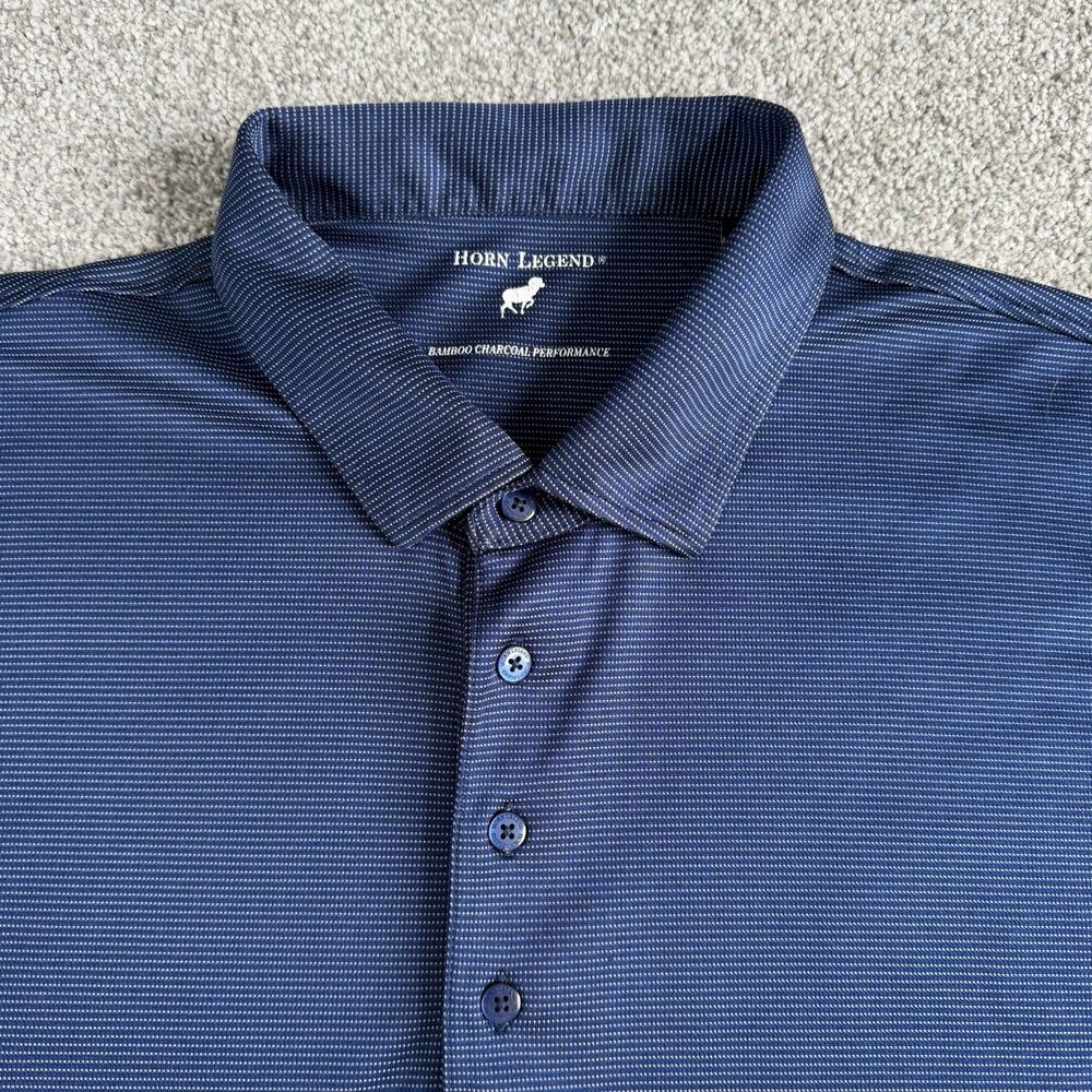 Horn Legend Bamboo Charcoal Performance Mens Golf Polo Shirt Blue Size 3XL